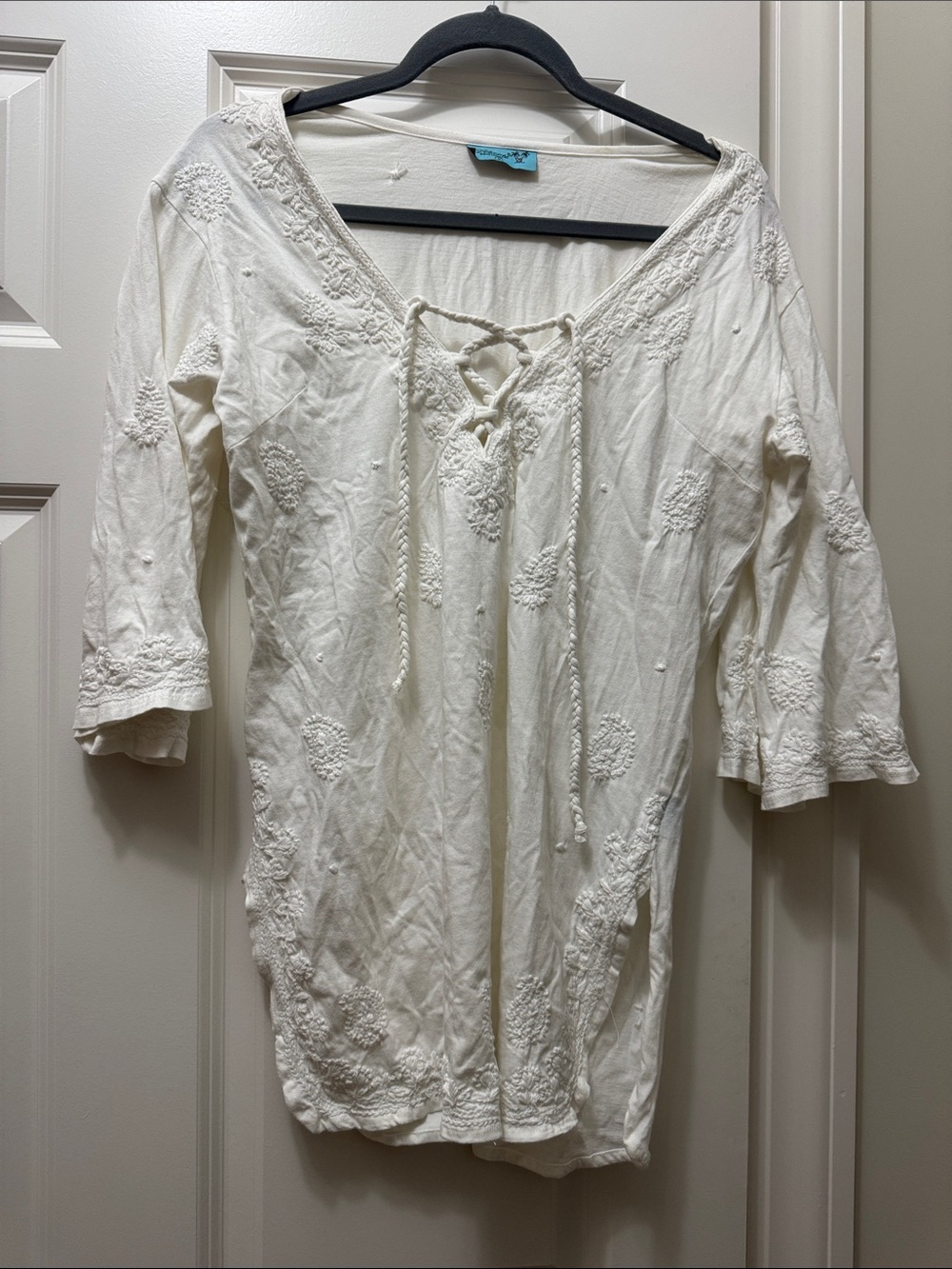 Letarte Hand-Made Embroidered Top/Beach cover up